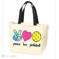 Funny Pickleball Retired Ladies Peace Love Pickleball Tote Bag thumb 3