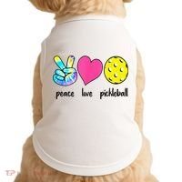 Funny Pickleball Retired Ladies Peace Love Pickleball Doggie Tank thumb 0