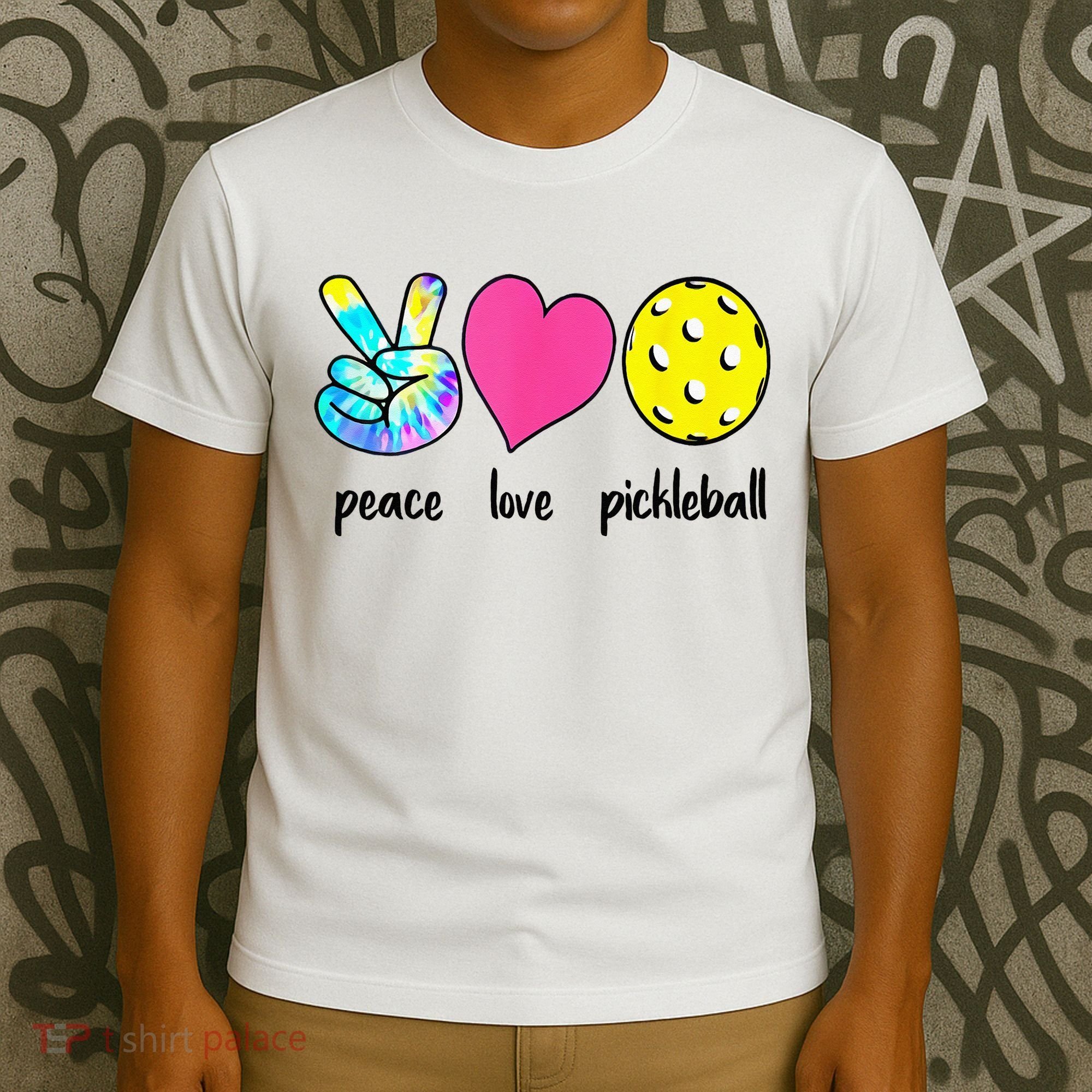 Funny Pickleball Retired Ladies Peace Love Pickleball T-Shirt