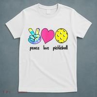 Funny Pickleball Retired Ladies Peace Love Pickleball T-Shirt thumb 5