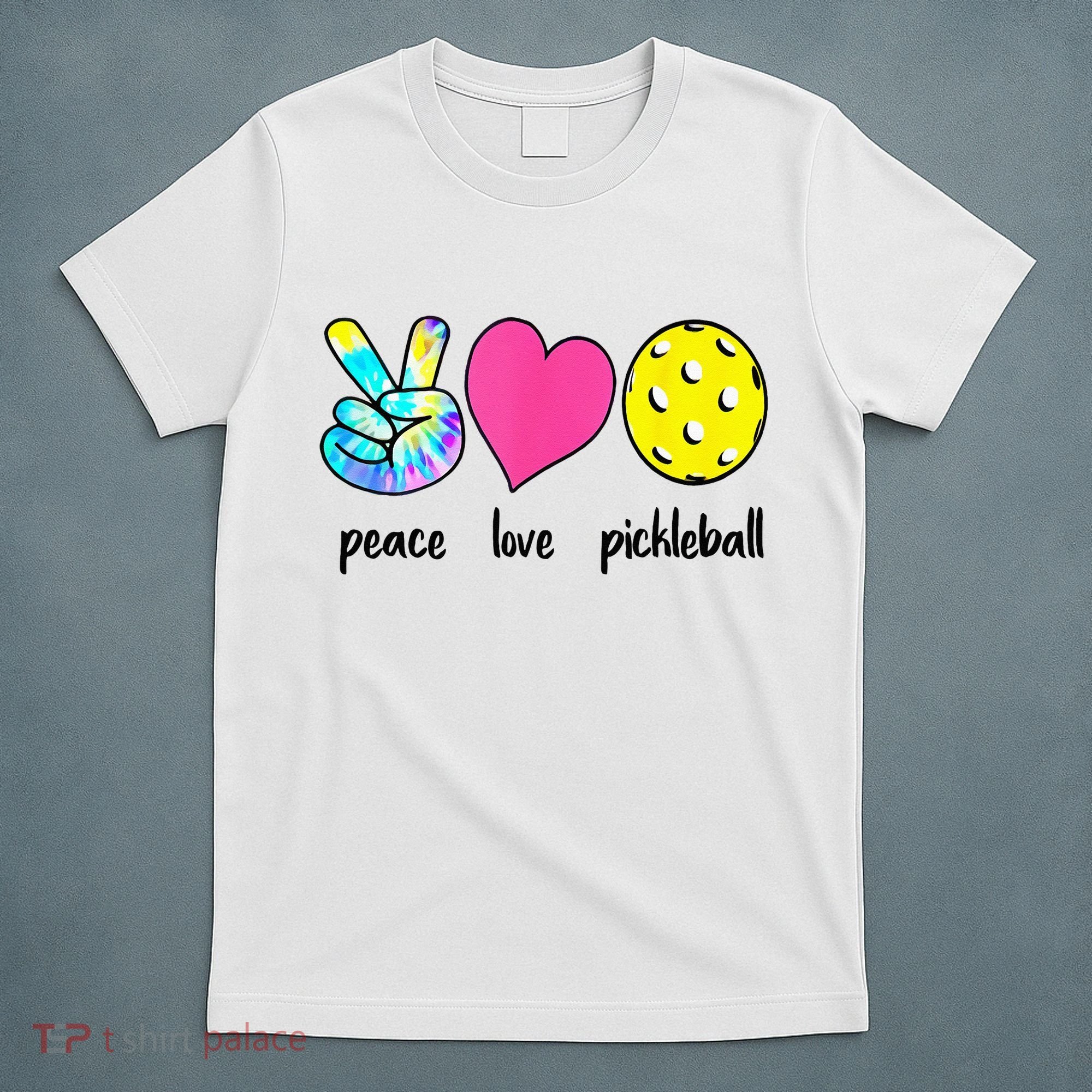 Funny Pickleball Retired Ladies Peace Love Pickleball T-Shirt