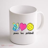 Funny Pickleball Retired Ladies Peace Love Pickleball Coffee Mug thumb 1