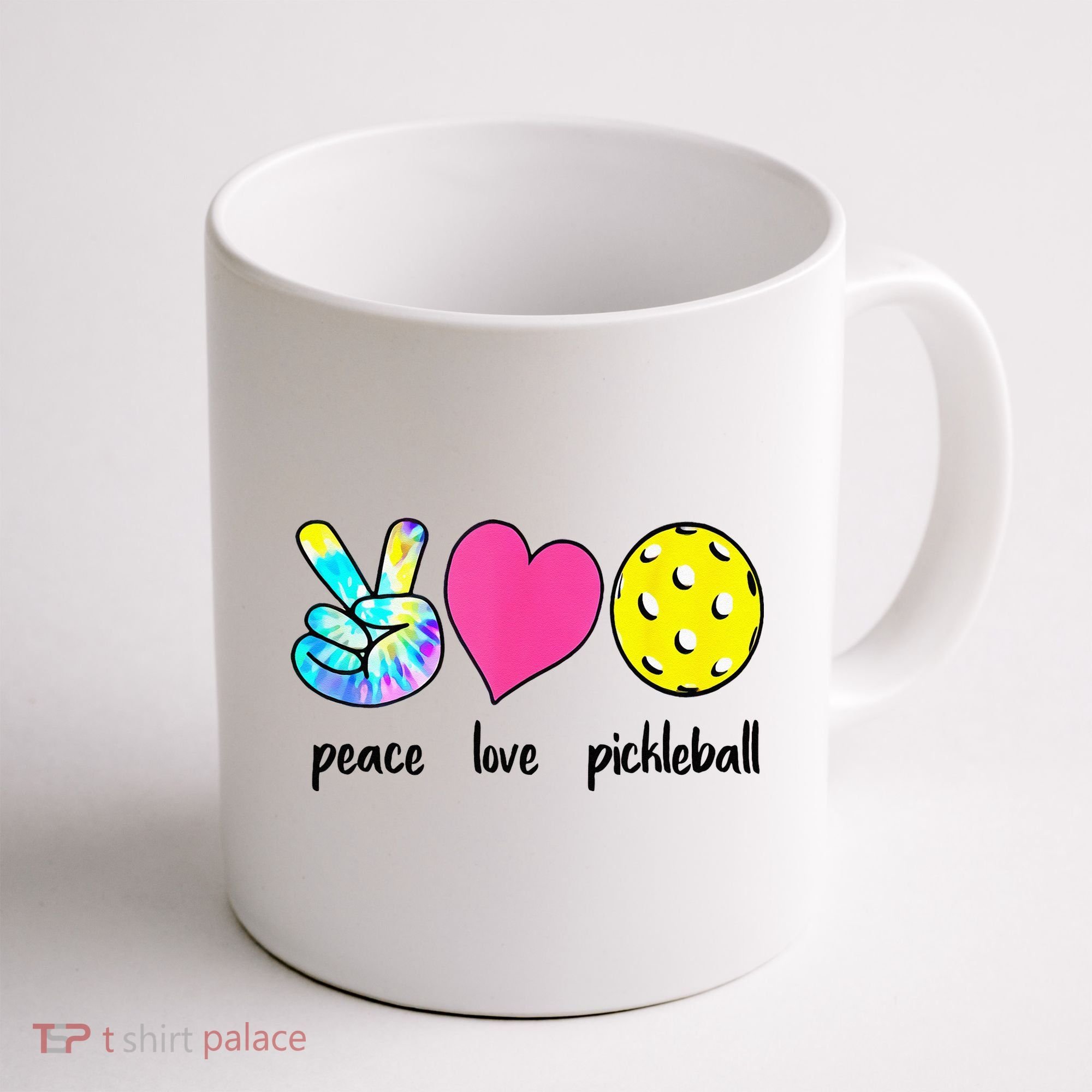 Funny Pickleball Retired Ladies Peace Love Pickleball Coffee Mug