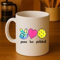 Funny Pickleball Retired Ladies Peace Love Pickleball Coffee Mug thumb 4