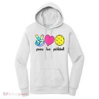 Funny Pickleball Retired Ladies Peace Love Pickleball Women's Hoodie thumb 0