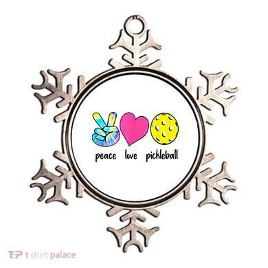 Funny Pickleball Retired Ladies Peace Love Pickleball Ornament