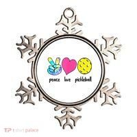 Funny Pickleball Retired Ladies Peace Love Pickleball Ornament thumb 0
