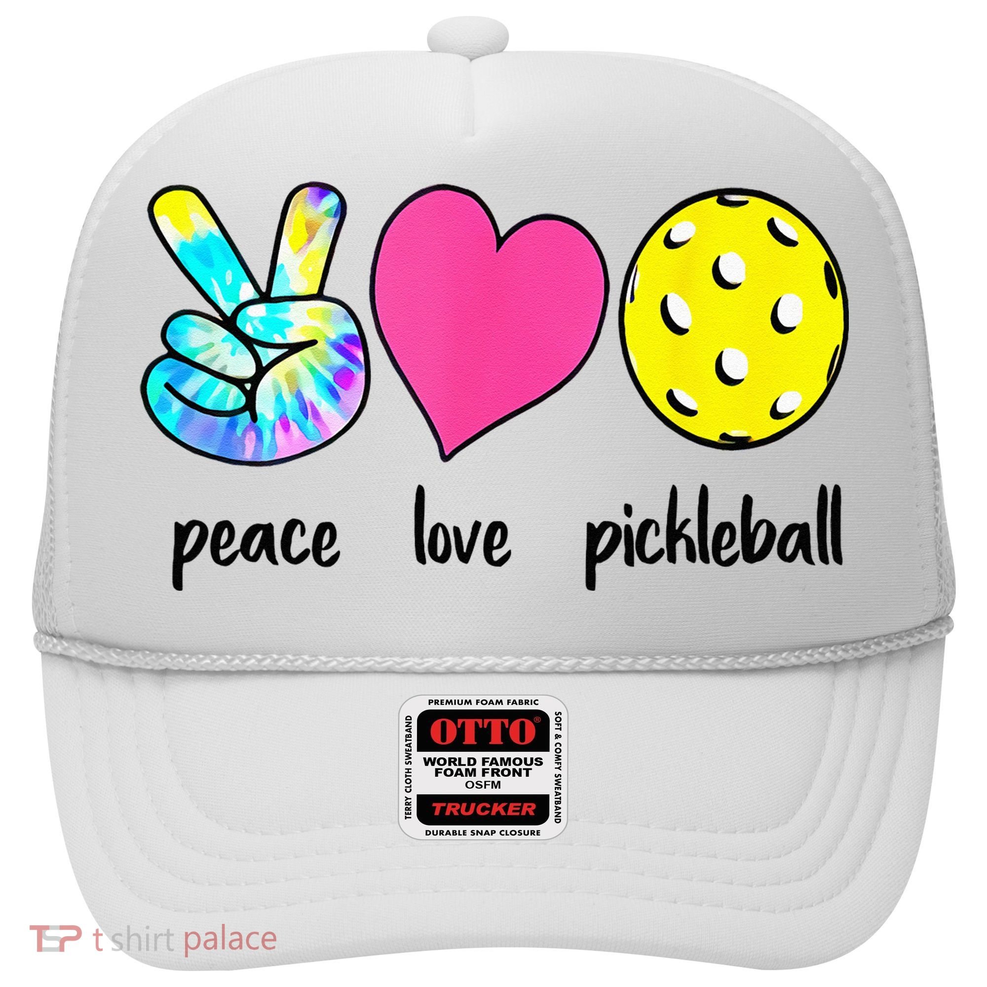 Funny Pickleball Retired Ladies Peace Love Pickleball Hat