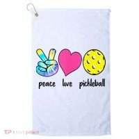 Funny Pickleball Retired Ladies Peace Love Pickleball Golf Towel thumb 0