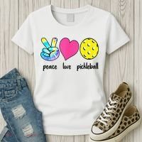 Funny Pickleball Retired Ladies Peace Love Pickleball Women's T-Shirt thumb 3