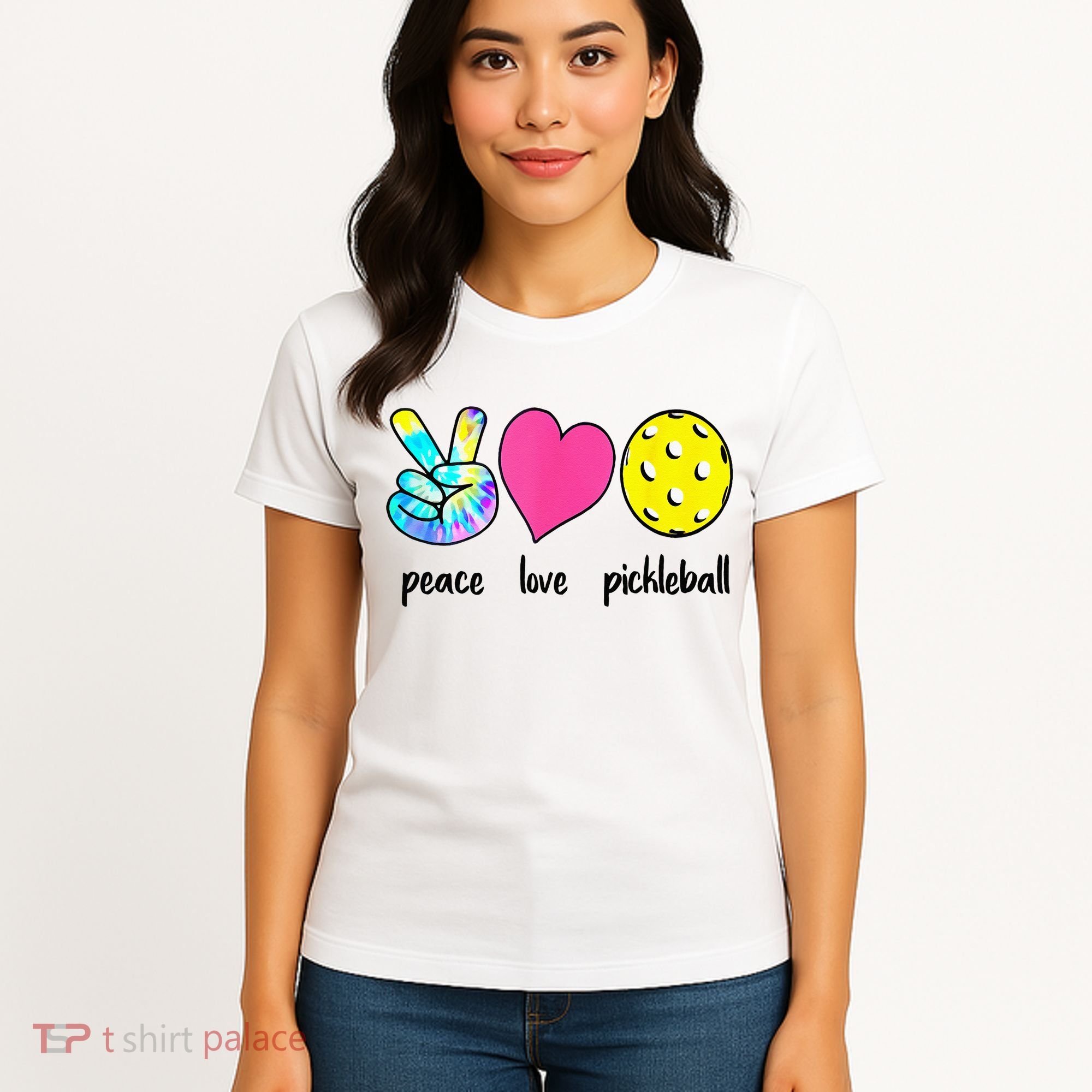 Funny Pickleball Retired Ladies Peace Love Pickleball Women's T-Shirt
