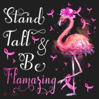 Flamingo Pink Ribbon Breast Cancer Awareness Support Squad Cool Gift Women's Sweatshirt thumb 2
