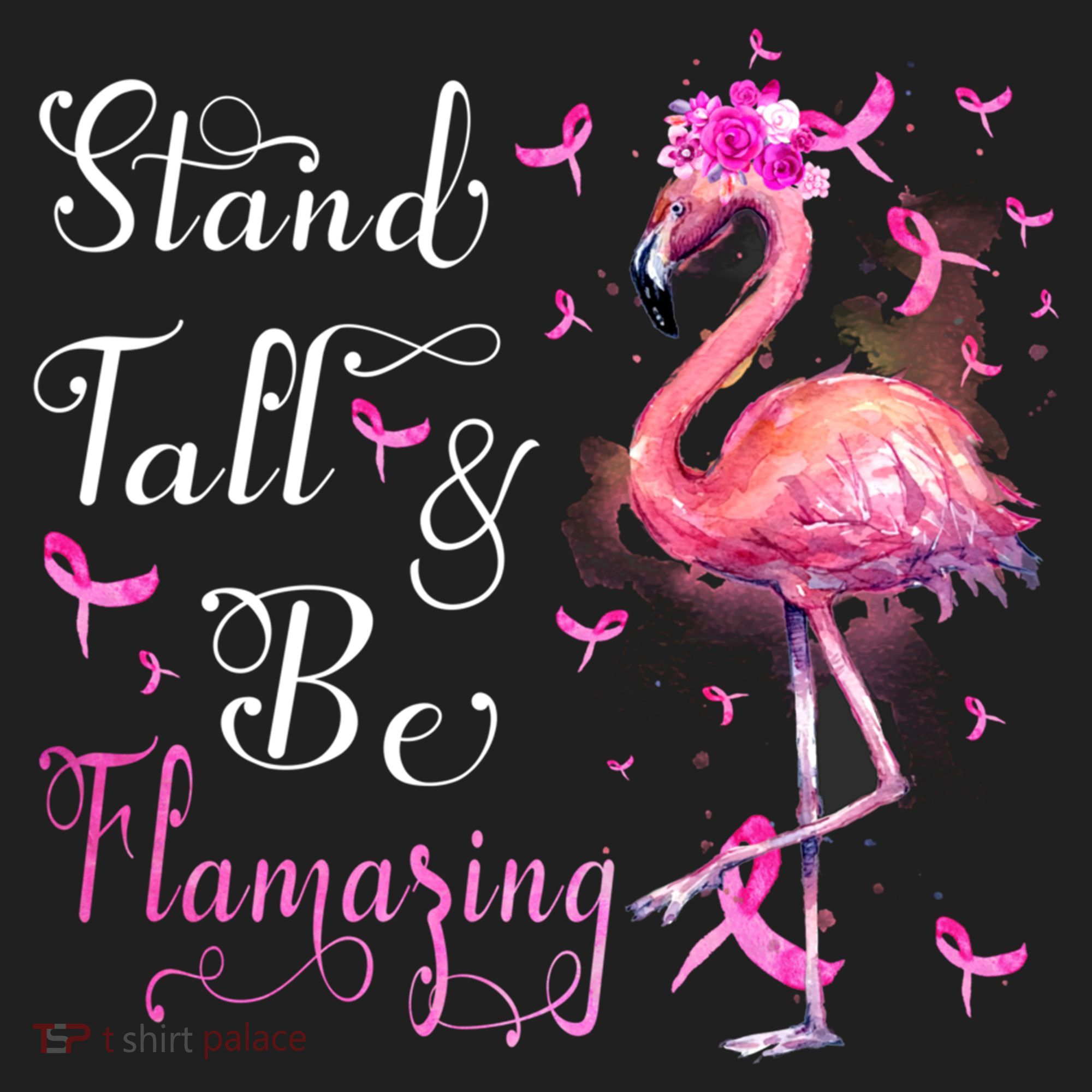 Flamingo Pink Ribbon Breast Cancer Awareness Support Squad Cool Gift Women's Sweatshirt