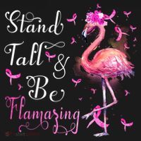 Flamingo Pink Ribbon Breast Cancer Awareness Support Squad Cool Gift Doggie Tank thumb 4