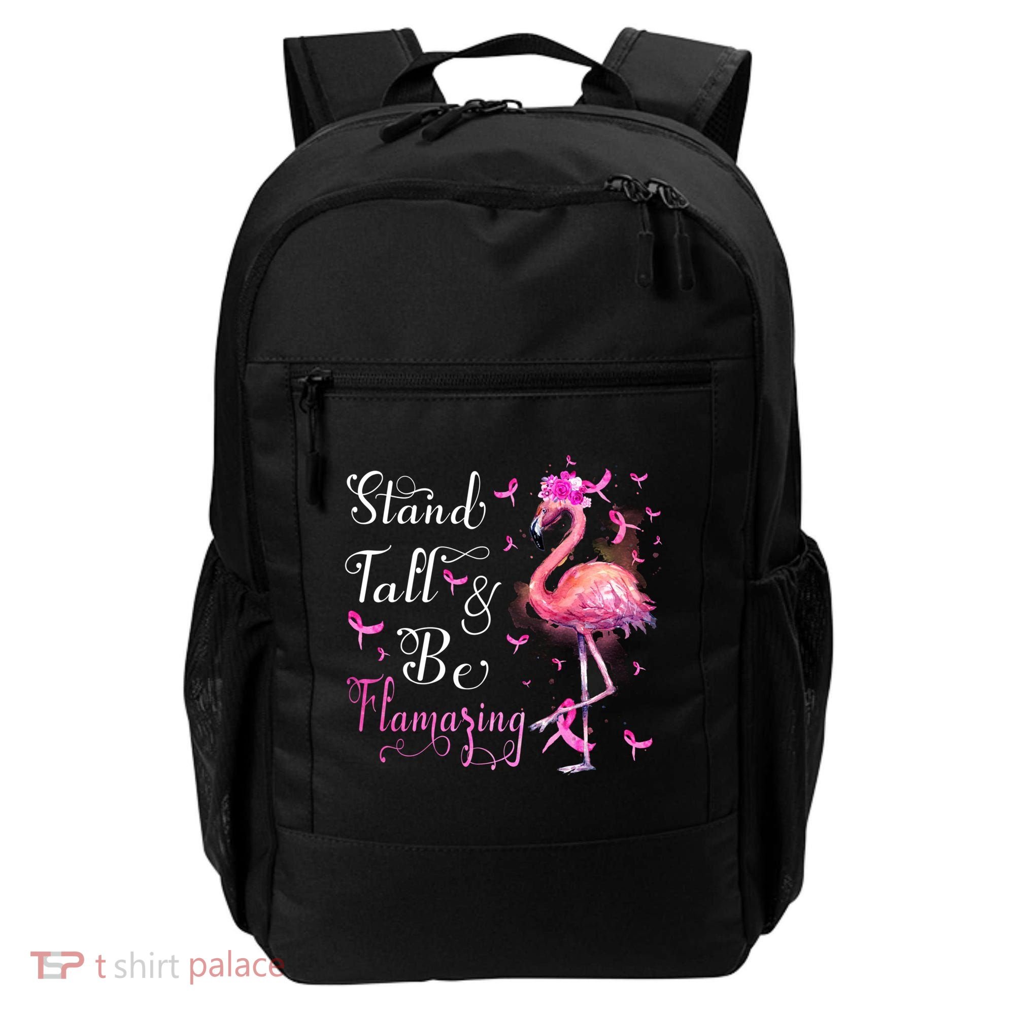 Flamingo Pink Ribbon Breast Cancer Awareness Support Squad Cool Gift Backpack