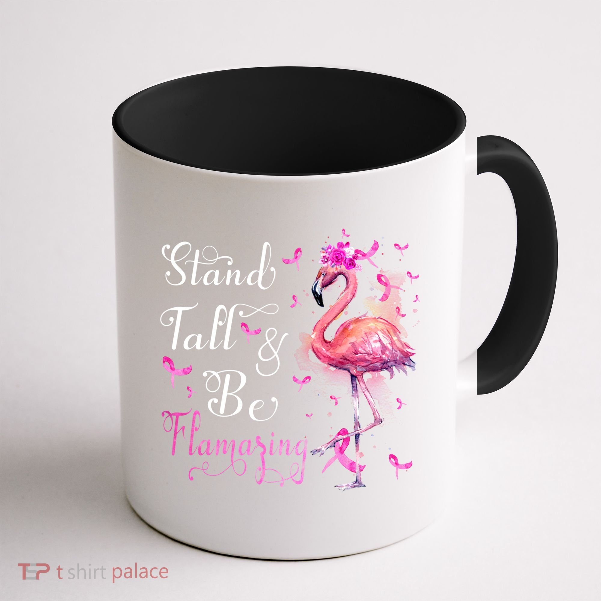 Flamingo Pink Ribbon Breast Cancer Awareness Support Squad Cool Gift Coffee Mug