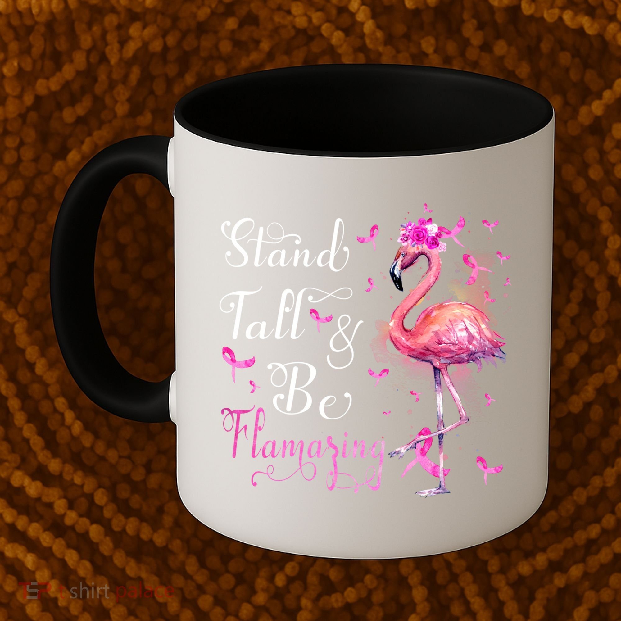 Flamingo Pink Ribbon Breast Cancer Awareness Support Squad Cool Gift Coffee Mug