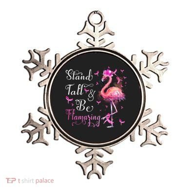 Flamingo Pink Ribbon Breast Cancer Awareness Support Squad Cool Gift Ornament