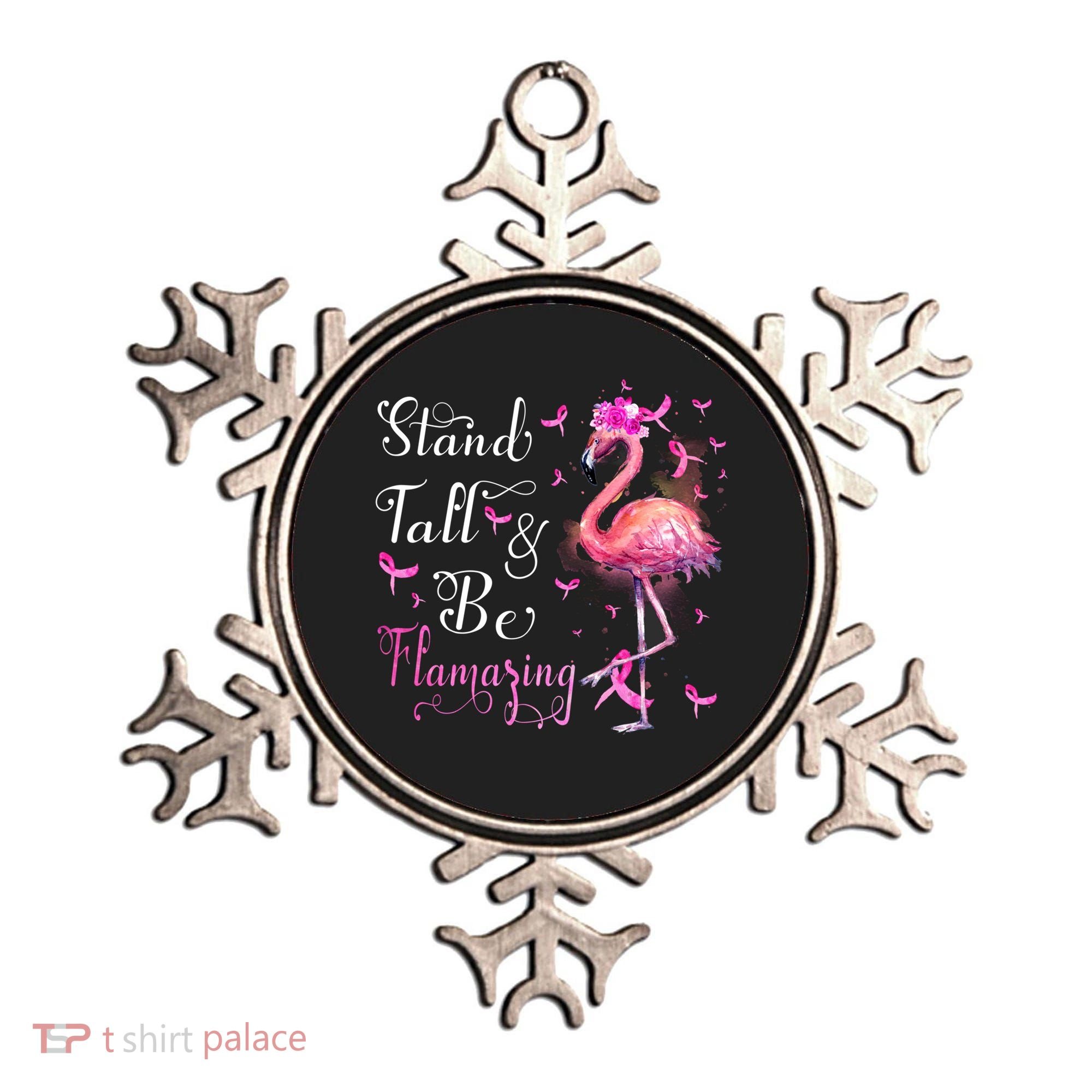 Flamingo Pink Ribbon Breast Cancer Awareness Support Squad Cool Gift Ornament
