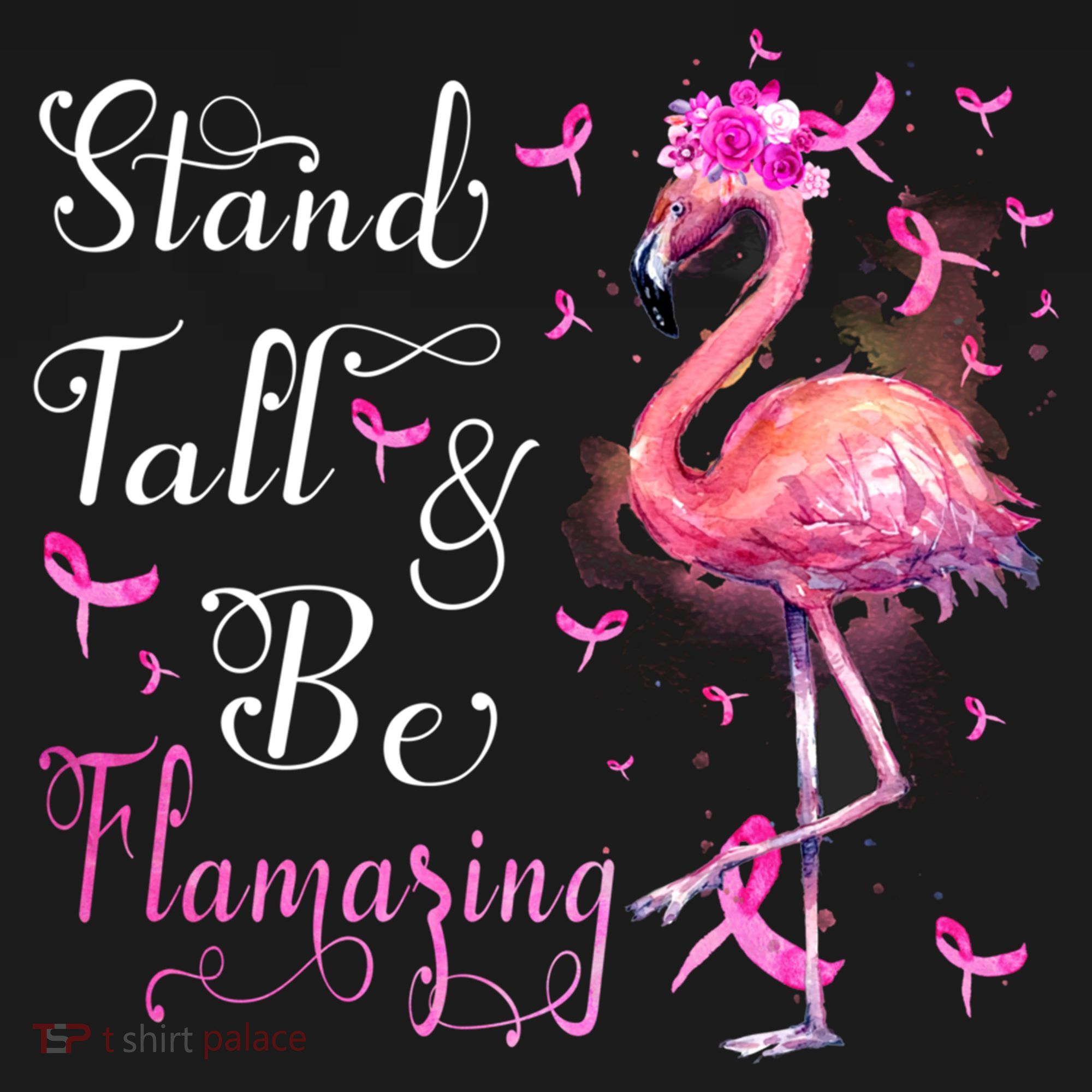 Flamingo Pink Ribbon Breast Cancer Awareness Support Squad Cool Gift Ornament