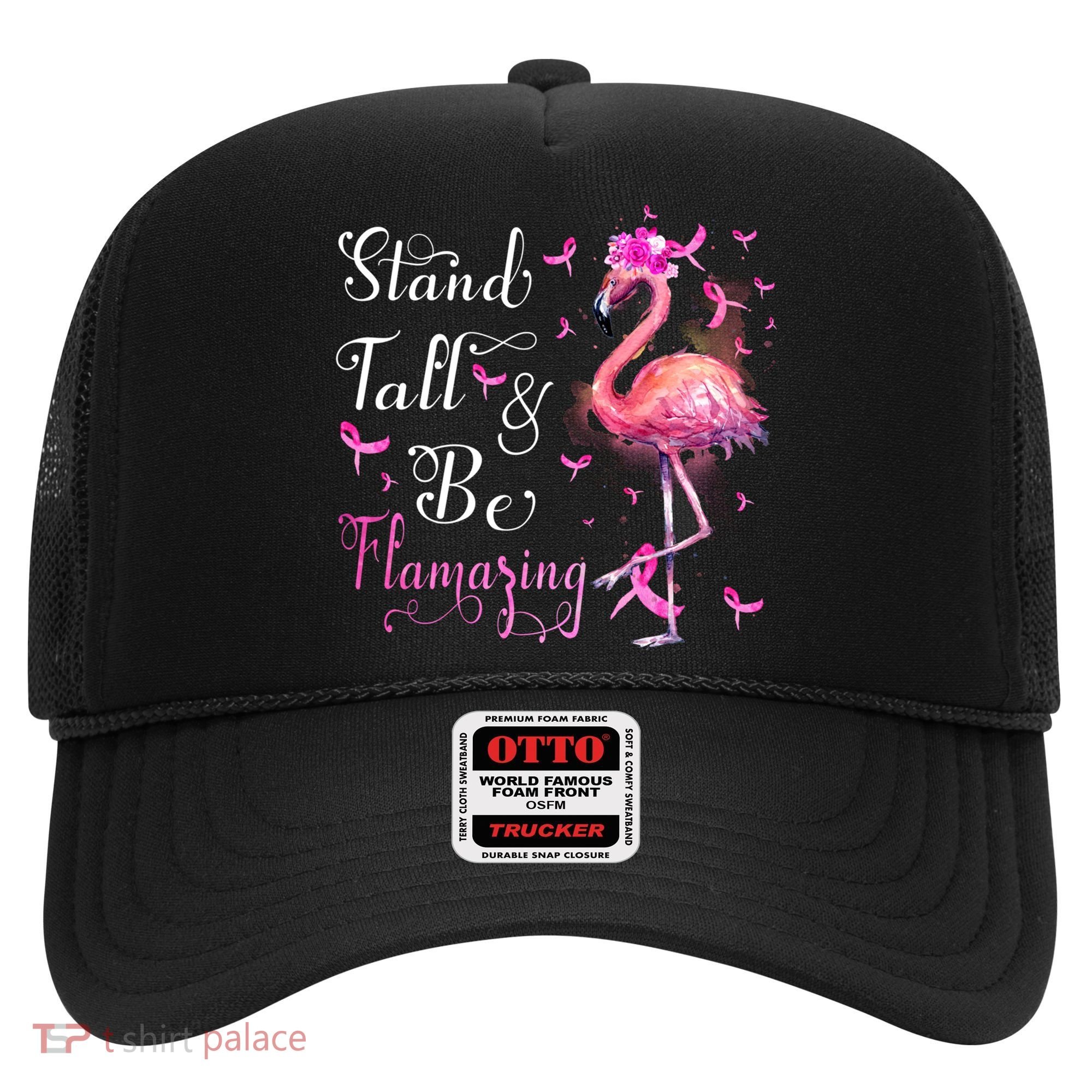 Flamingo Pink Ribbon Breast Cancer Awareness Support Squad Cool Gift Hat