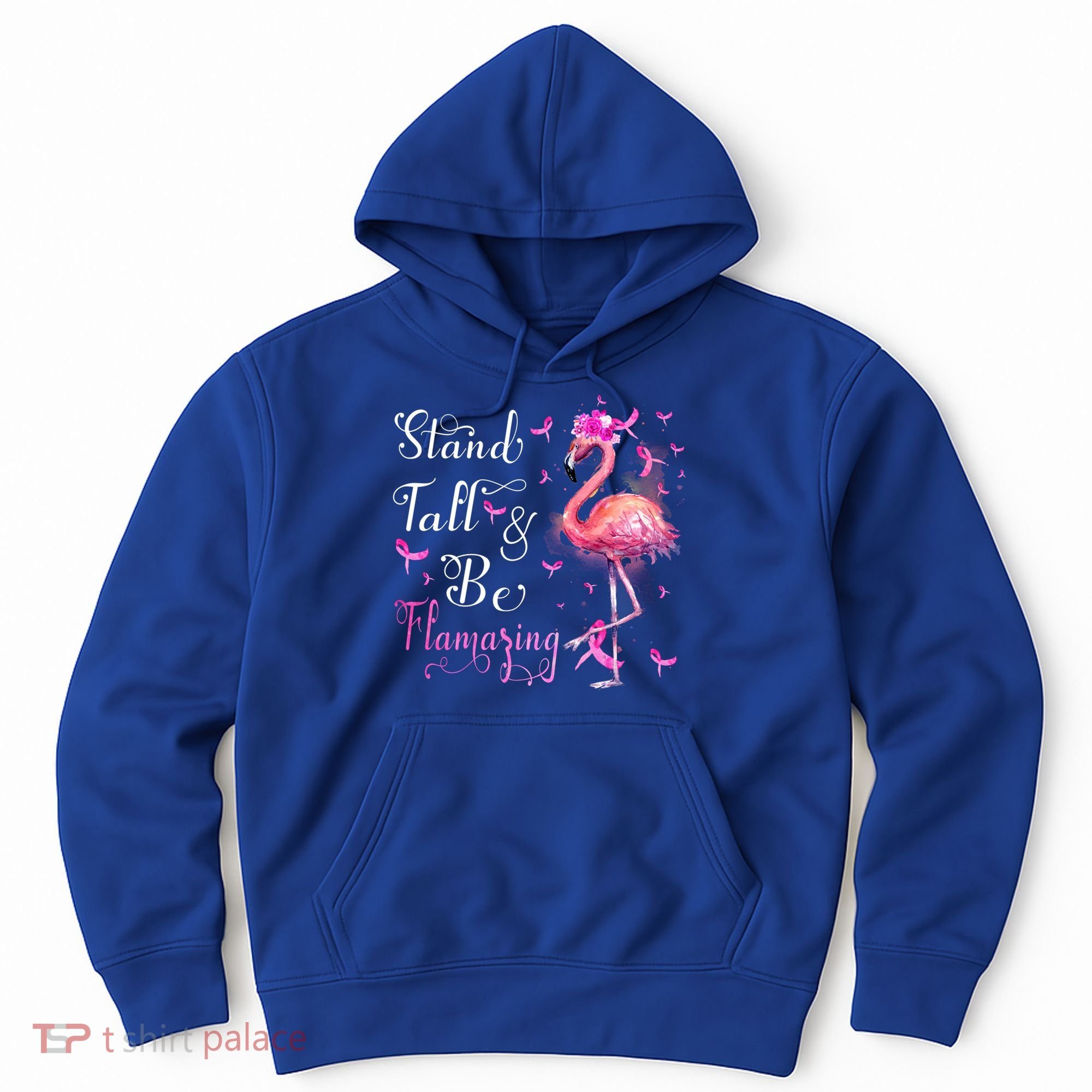 Flamingo Pink Ribbon Breast Cancer Awareness Support Squad Cool Gift Hoodie