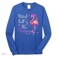 Flamingo Pink Ribbon Breast Cancer Awareness Support Squad Cool Gift Long Sleeve Shirt thumb 0