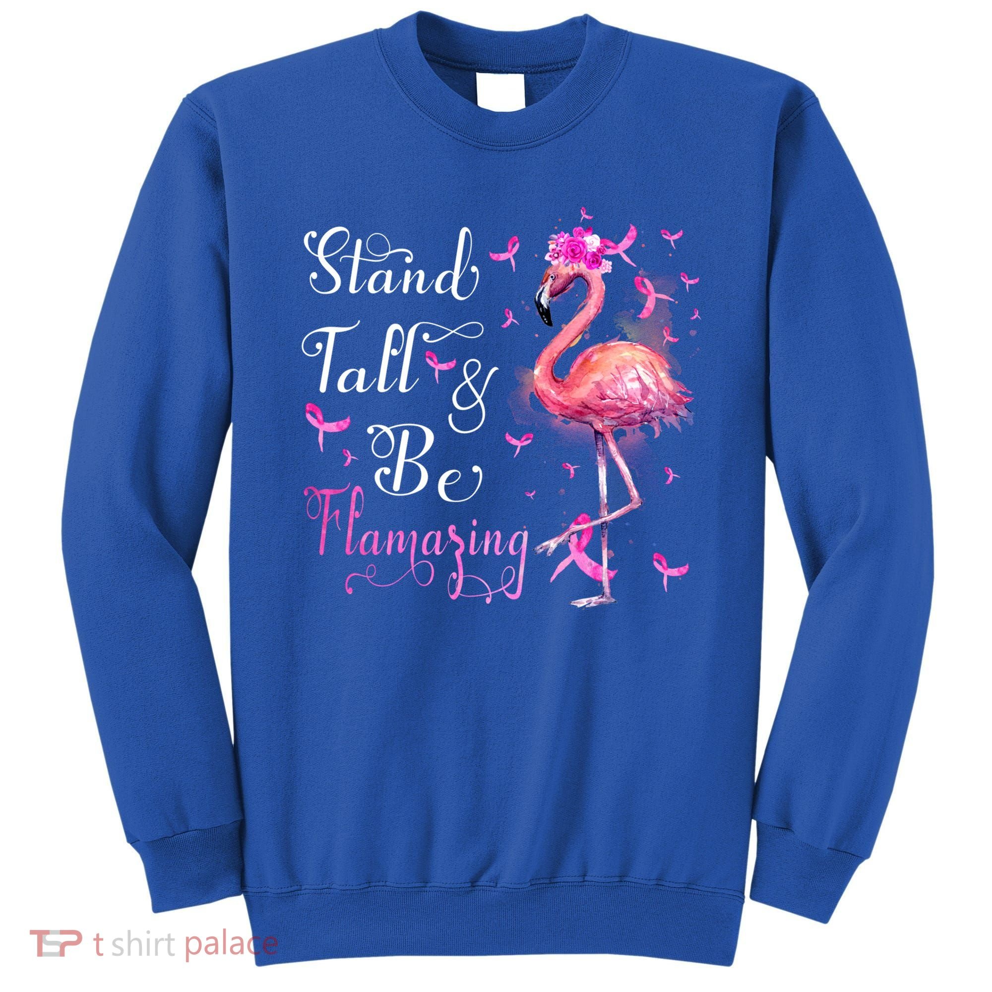 Flamingo Pink Ribbon Breast Cancer Awareness Support Squad Cool Gift Sweatshirt