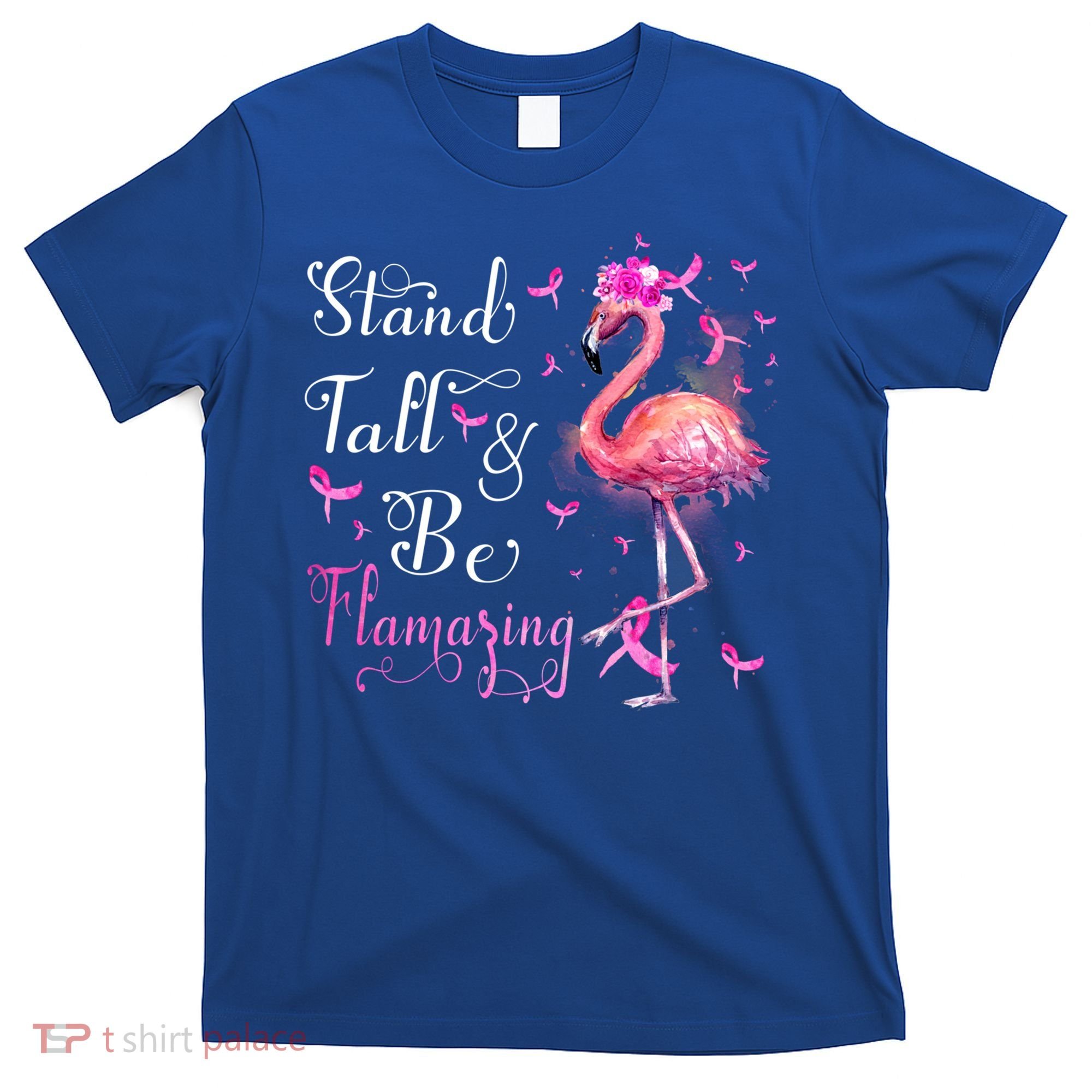 Flamingo Pink Ribbon Breast Cancer Awareness Support Squad Cool Gift T-Shirt