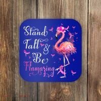 Flamingo Pink Ribbon Breast Cancer Awareness Support Squad Cool Gift Coaster thumb 0