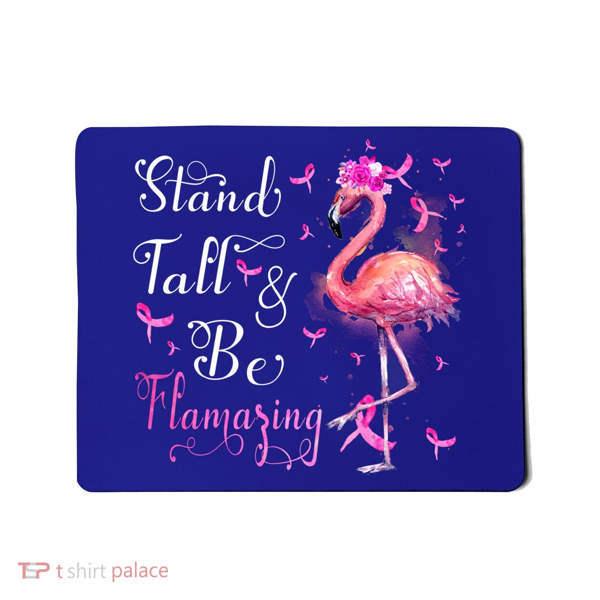 Flamingo Pink Ribbon Breast Cancer Awareness Support Squad Cool Gift Mousepad