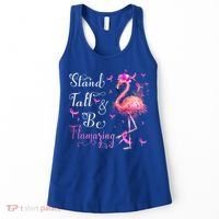 Flamingo Pink Ribbon Breast Cancer Awareness Support Squad Cool Gift Women's Tank Top thumb 0