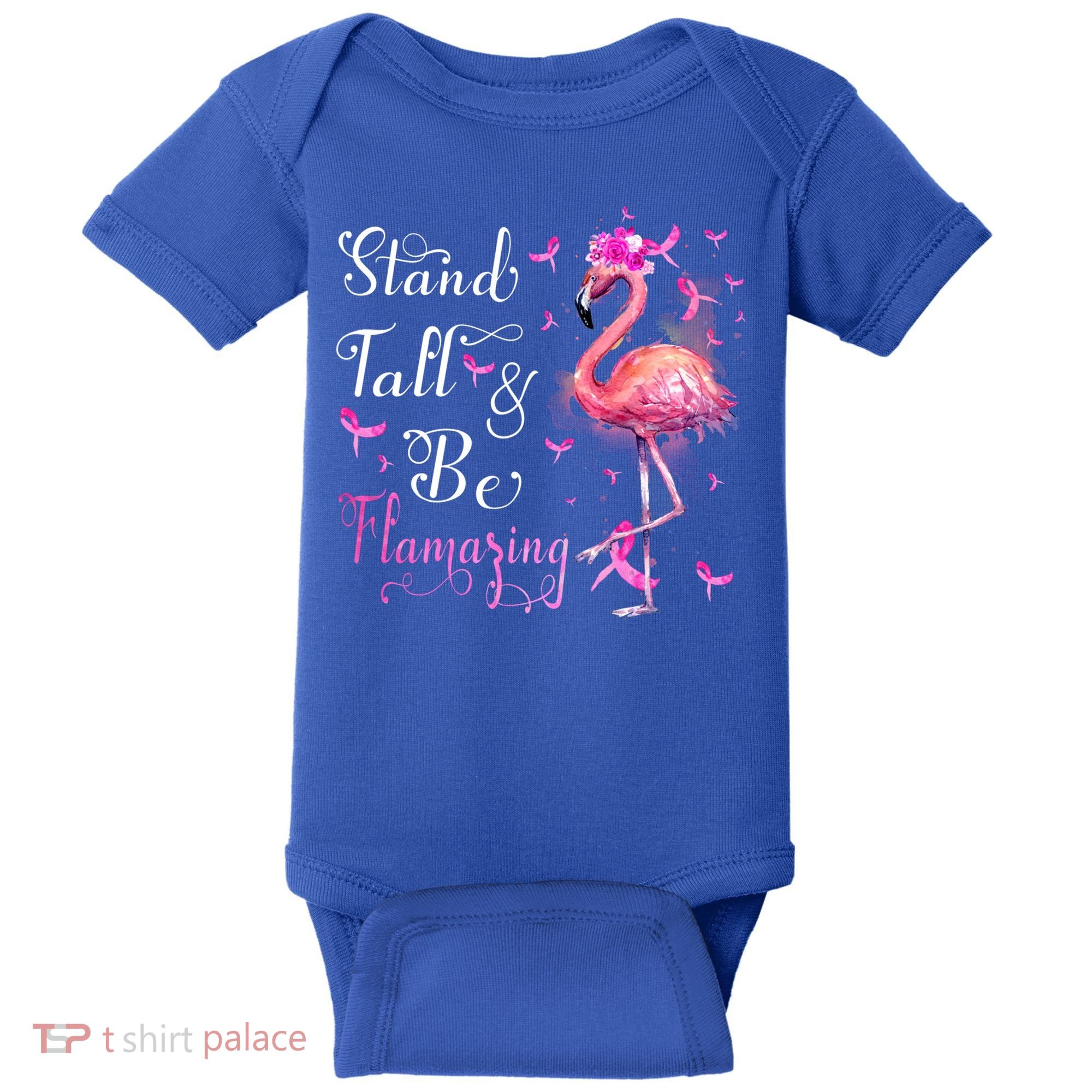 Flamingo Pink Ribbon Breast Cancer Awareness Support Squad Cool Gift Baby Bodysuit
