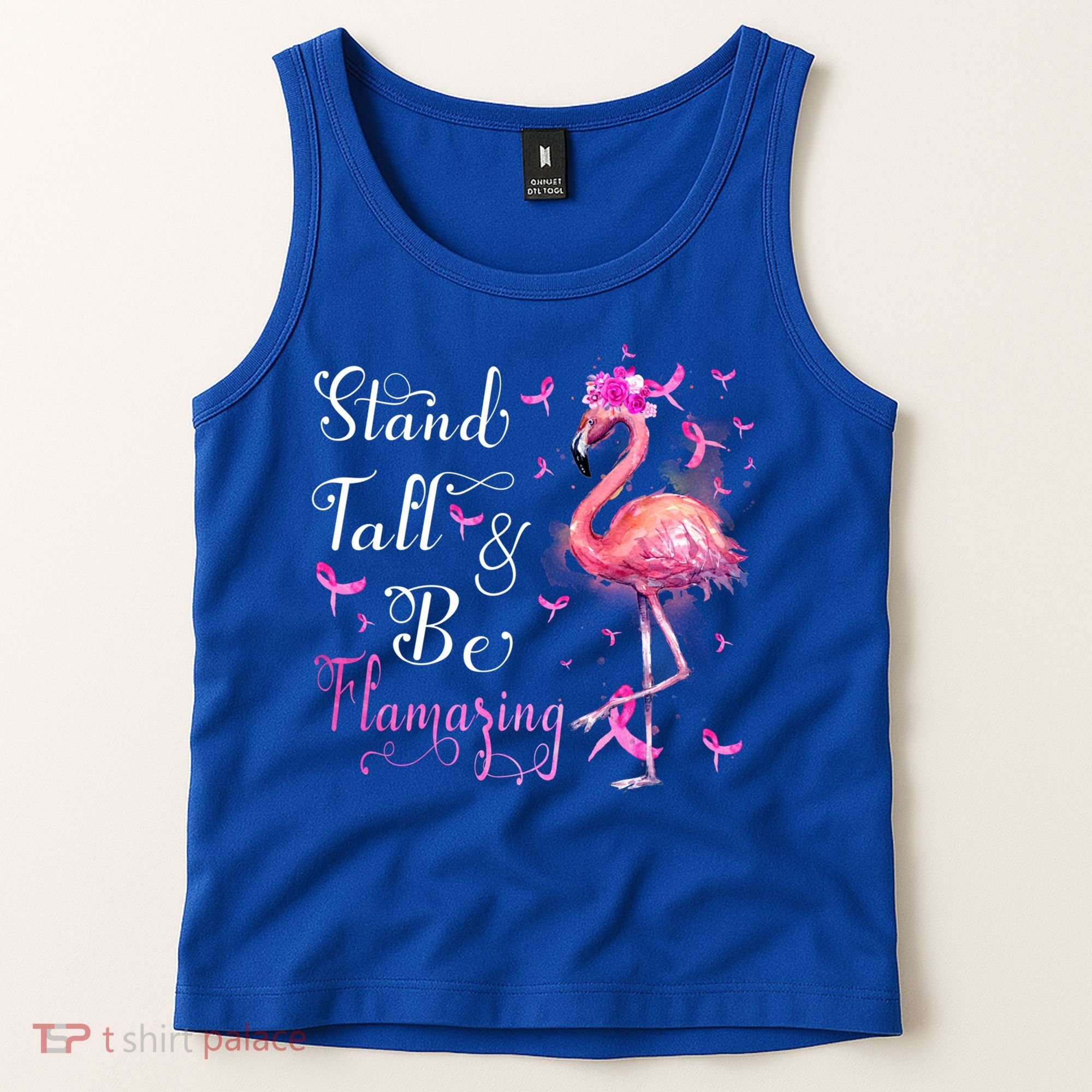 Flamingo Pink Ribbon Breast Cancer Awareness Support Squad Cool Gift Tank Top