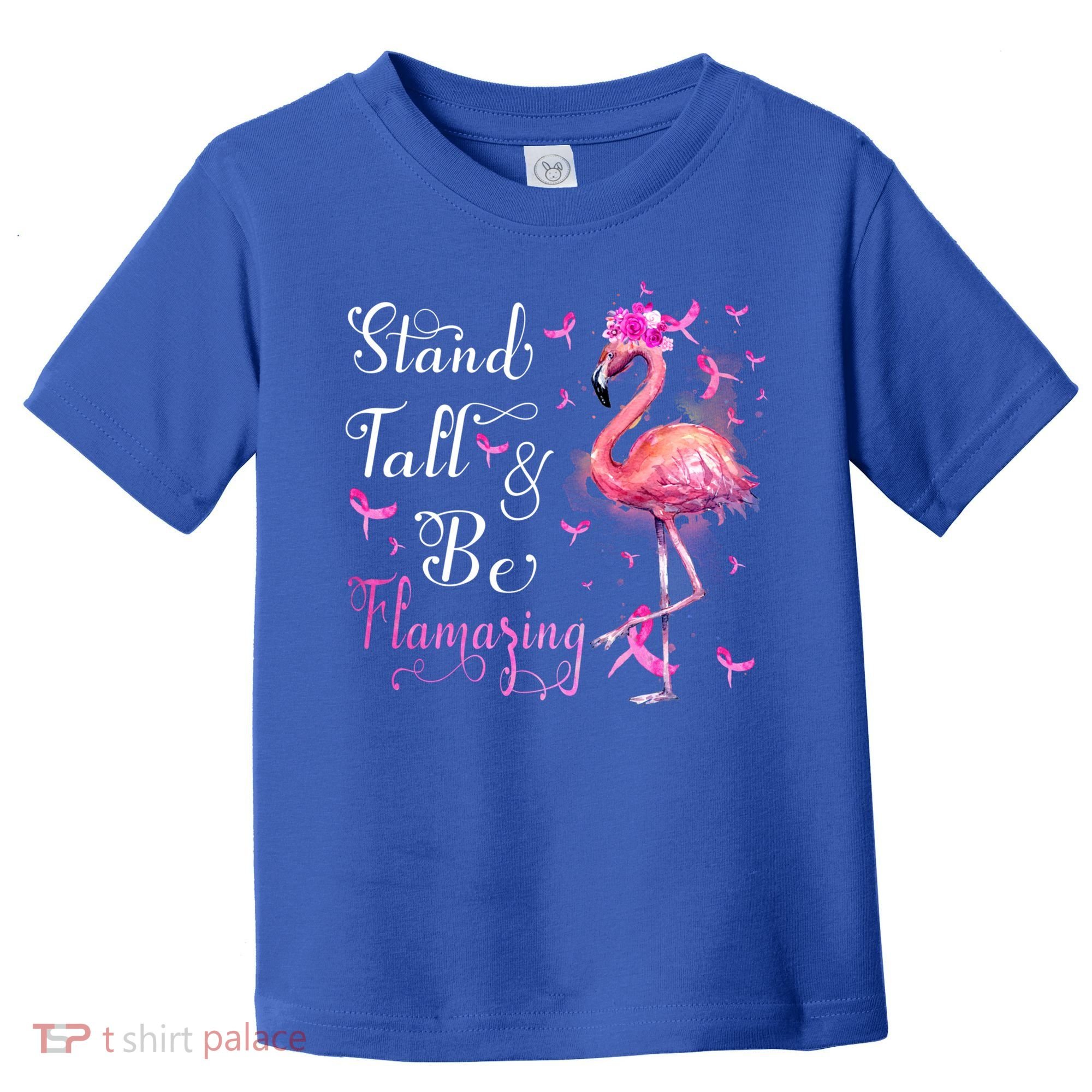 Flamingo Pink Ribbon Breast Cancer Awareness Support Squad Cool Gift Toddler T-Shirt