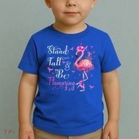 Flamingo Pink Ribbon Breast Cancer Awareness Support Squad Cool Gift Toddler T-Shirt thumb 2