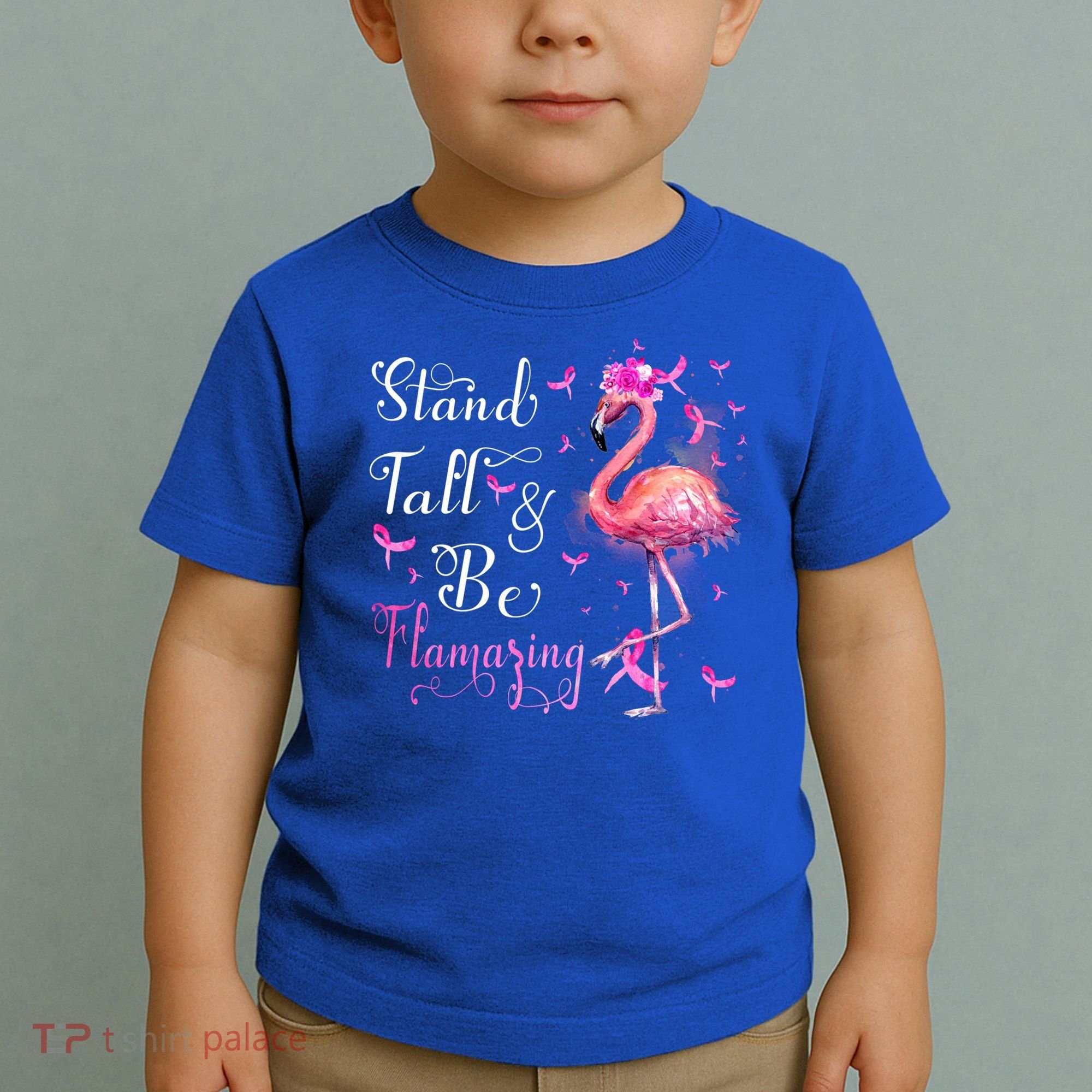 Flamingo Pink Ribbon Breast Cancer Awareness Support Squad Cool Gift Toddler T-Shirt