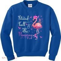 Flamingo Pink Ribbon Breast Cancer Awareness Support Squad Cool Gift Kids Sweatshirt thumb 0