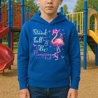 Flamingo Pink Ribbon Breast Cancer Awareness Support Squad Cool Gift Kids Hoodie thumb 2
