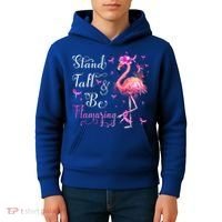 Flamingo Pink Ribbon Breast Cancer Awareness Support Squad Cool Gift Kids Hoodie thumb 4