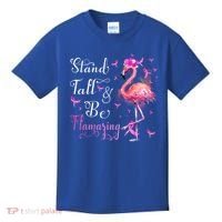 Flamingo Pink Ribbon Breast Cancer Awareness Support Squad Cool Gift Kids T-Shirt thumb 0