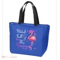 Flamingo Pink Ribbon Breast Cancer Awareness Support Squad Cool Gift Tote Bag thumb 3