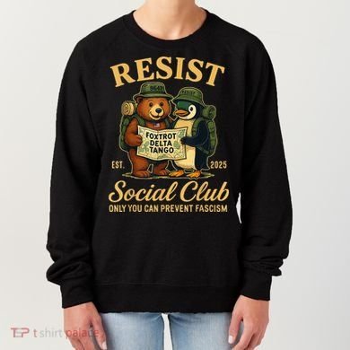 Funny Penguin Resist Penguins Protest Against Tariffs Women's Sweatshirt