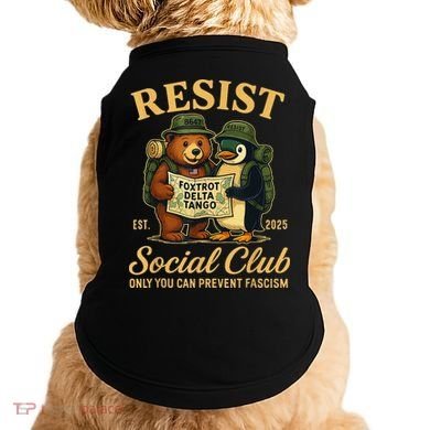 Funny Penguin Resist Penguins Protest Against Tariffs Doggie Tank