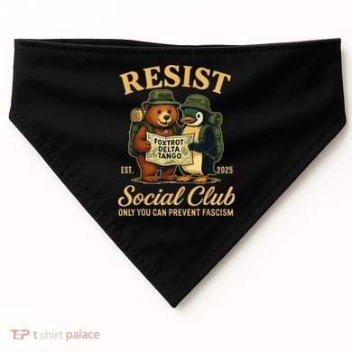 Funny Penguin Resist Penguins Protest Against Tariffs USA-Made Doggie Bandana
