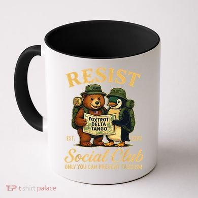 Funny Penguin Resist Penguins Protest Against Tariffs Coffee Mug