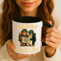 Funny Penguin Resist Penguins Protest Against Tariffs Coffee Mug thumb 3