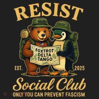 Funny Penguin Resist Penguins Protest Against Tariffs Beanie thumb 2