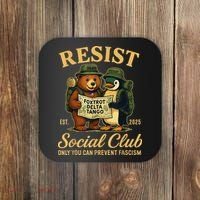 Funny Penguin Resist Penguins Protest Against Tariffs Coaster thumb 0