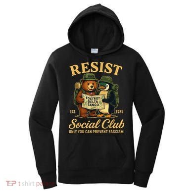 Funny Penguin Resist Penguins Protest Against Tariffs Women's Hoodie